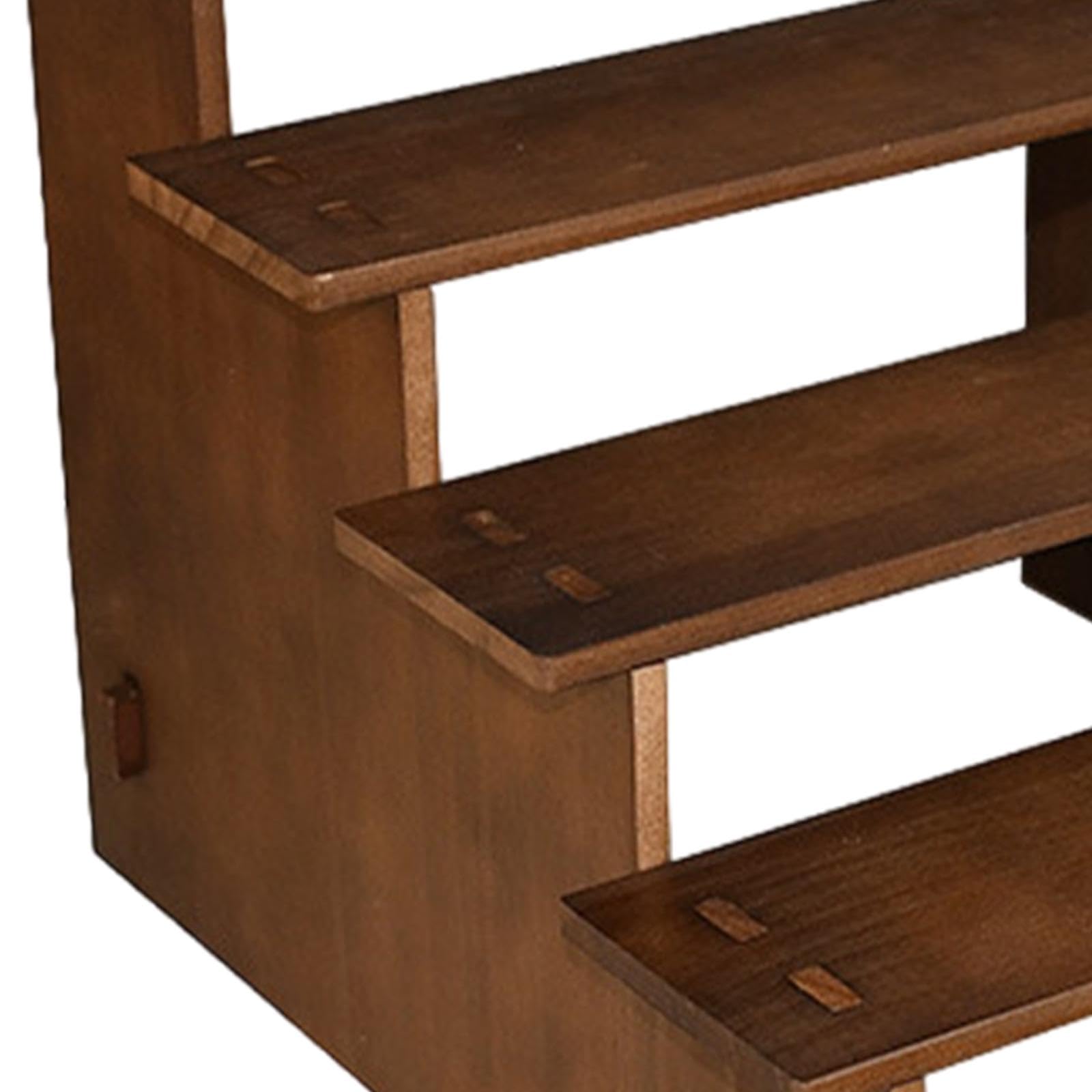 Espositore in Legno Spesso per Gioielli Organizer Scaffale Rialzato Multiuso Supporto Esposizione Figurine Decorativo Mensola da Banco Adatta per, 5 Strati 30 cm