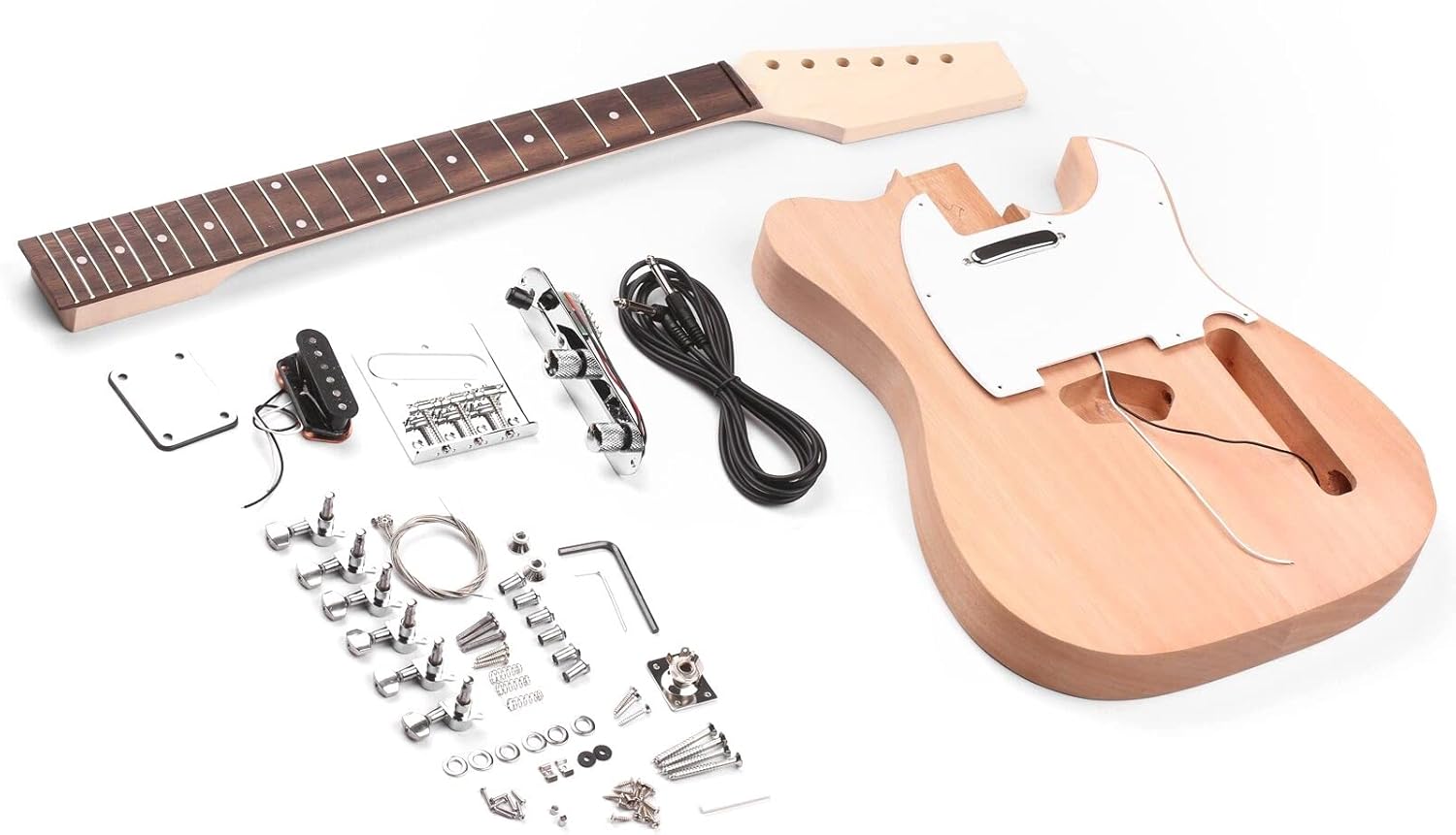 1 Set Unfinished Electric Guitar DIY Kit Mahogany Body