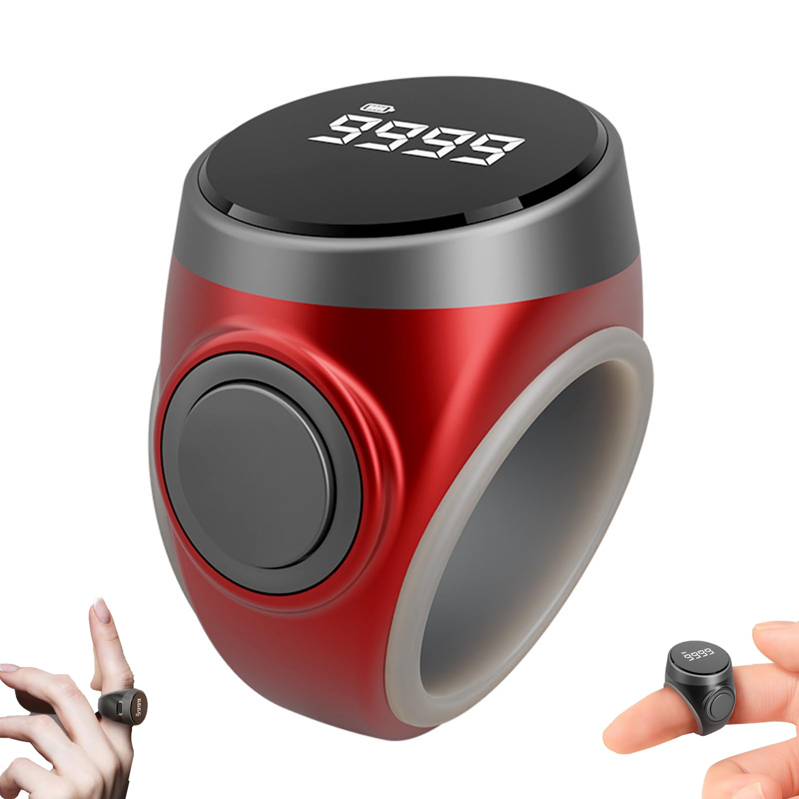 Tasbih Counter Zikr Rings, Smart Tasbeeh Counter, Rechargeable Electronic Digital Tasbih Counter Rings 3 Size(18/20/22mm), Waterproof Finger Counter for Muslims, Prayer, Reminder