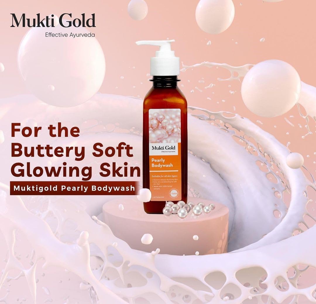 Axiom Mukti Gold Pearly Body wash, Made with herbal extracts, Aloevera Relieves Dry & Itchy Skin with Extra Skin Conditioning, Useful for all skin types, Soft skin feel -250ml 1