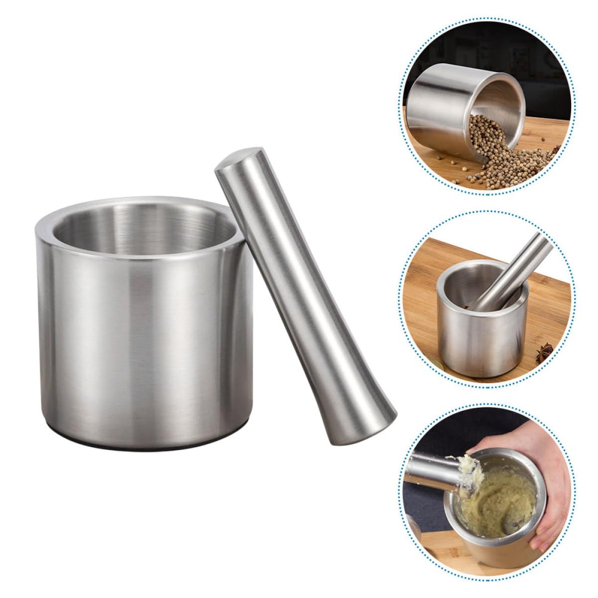 Sewroro Prensa de Ajos de Acero Inoxidable Compacta y Portátil para Uso en Cocina en Casa, Fácil de Almacenar y Adecuada para Triturar Especias y Nueces