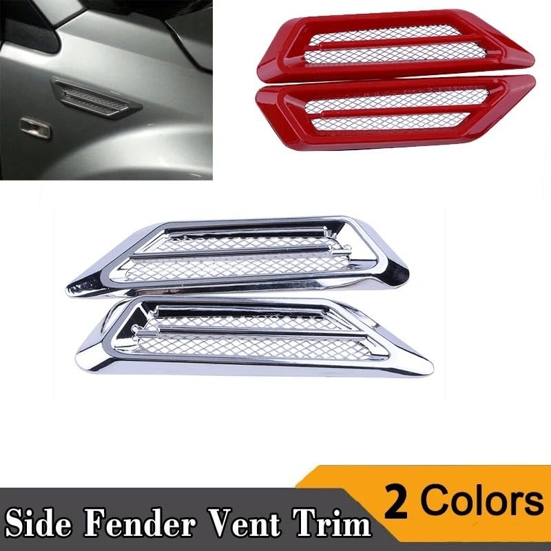 Guardabarros con forma branquia tiburón y alerón decorativo para coche rojo 2