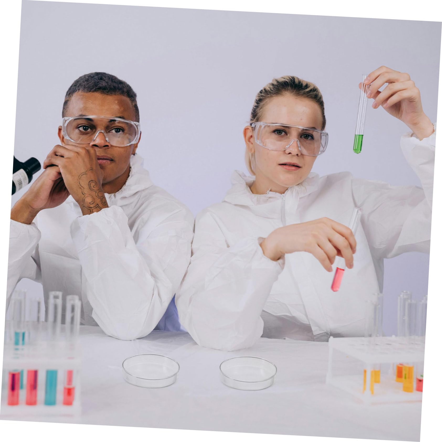 KOMBIUDA 5 Pezzi Piatti di Petri in Vetro Borosilicato con Coperchio Trasparente per Colture Cellulari e Studi Tissutali in Laboratorio Contenitori Resistenti Alta Temperatura per