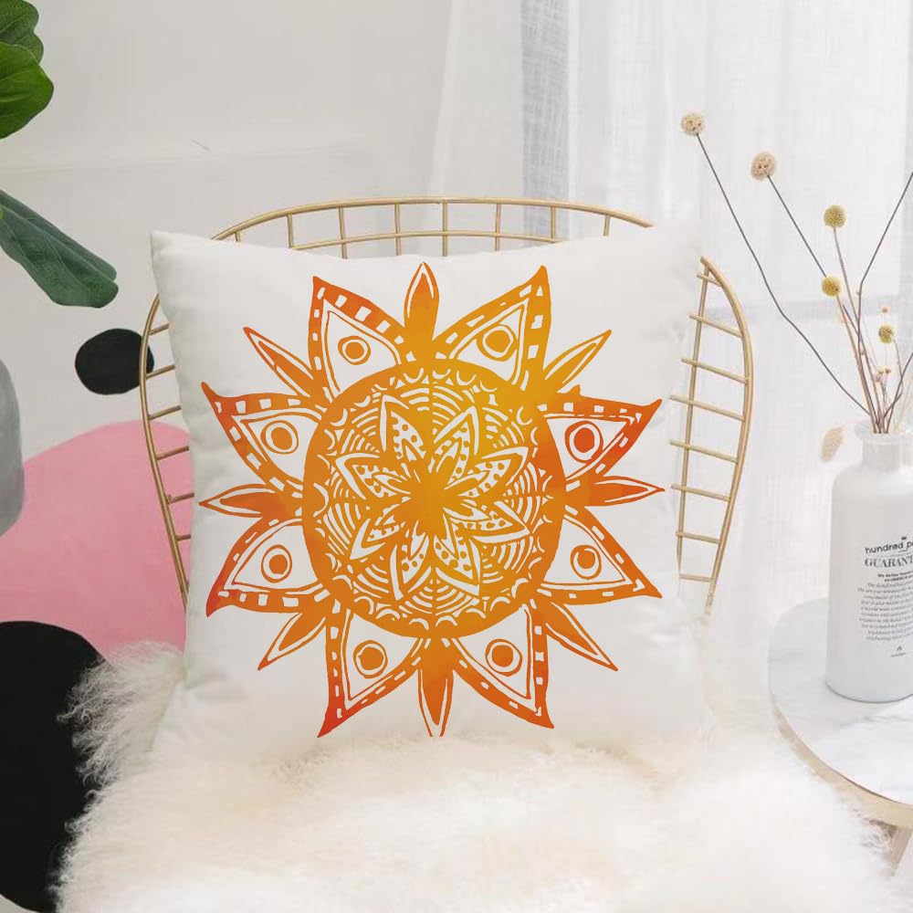 Hyosxw Mandala Decorative Flowers Indian Decorative - A6 Cushion Cover,Throw Pillow Case Home Decorative For Living Room Bedroom Sofa Chair 18X18 Inch,Mandala Decorative Flowers Indian Decorative Nent Design Pattern Mandala,Pillowcase 45X45cm