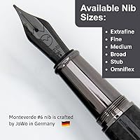 Vista 19 de Monteverde Super Mega Carbon Fiber/chrome trim Fountain Pen - F