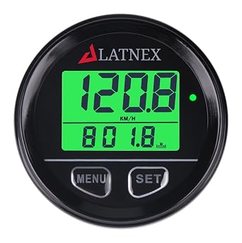 GPS Speedometer Odometer Waterproof with Green/Red/Blue Digital Display Backlight. Universal Suitable ATV-UTV-Marine-Boats-Motorcycle-Automobile-Motor Vehicles-Bikes-Golf Carts Black