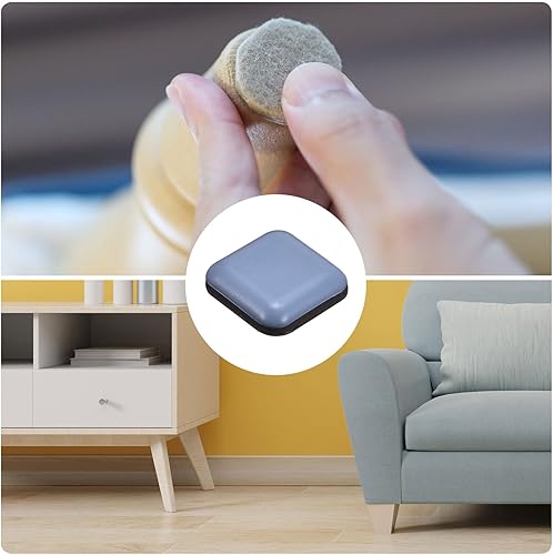Miniatura 8 de METALLIXITY Deslizadores deslizantes para muebles de PTFE (1 3764 pulgadas), 12 unidades, almohadillas protectoras cuadradas autoadhesivas para