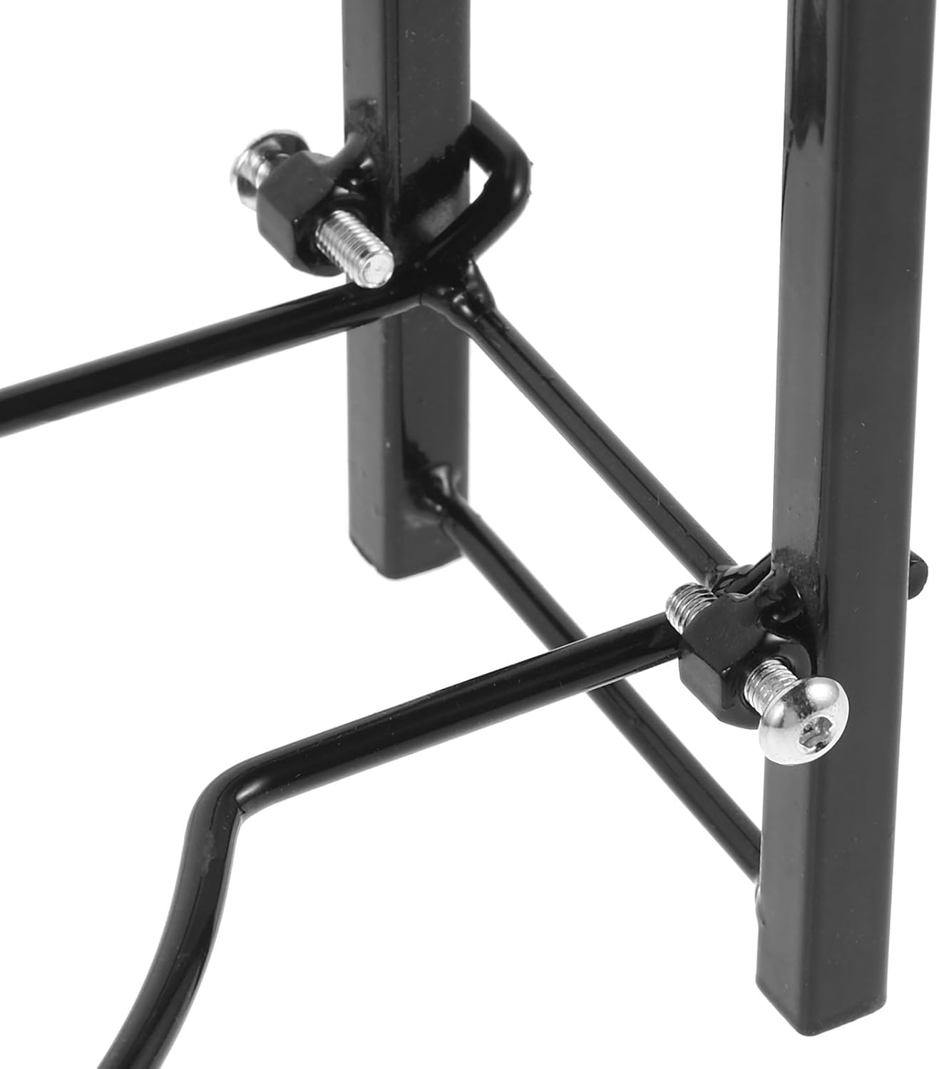 Basketball Storage Rack Ball Organizer Stand 2-Tier Foldable Black Metal Basketball Holder for Indoor Garage Sports Equipment