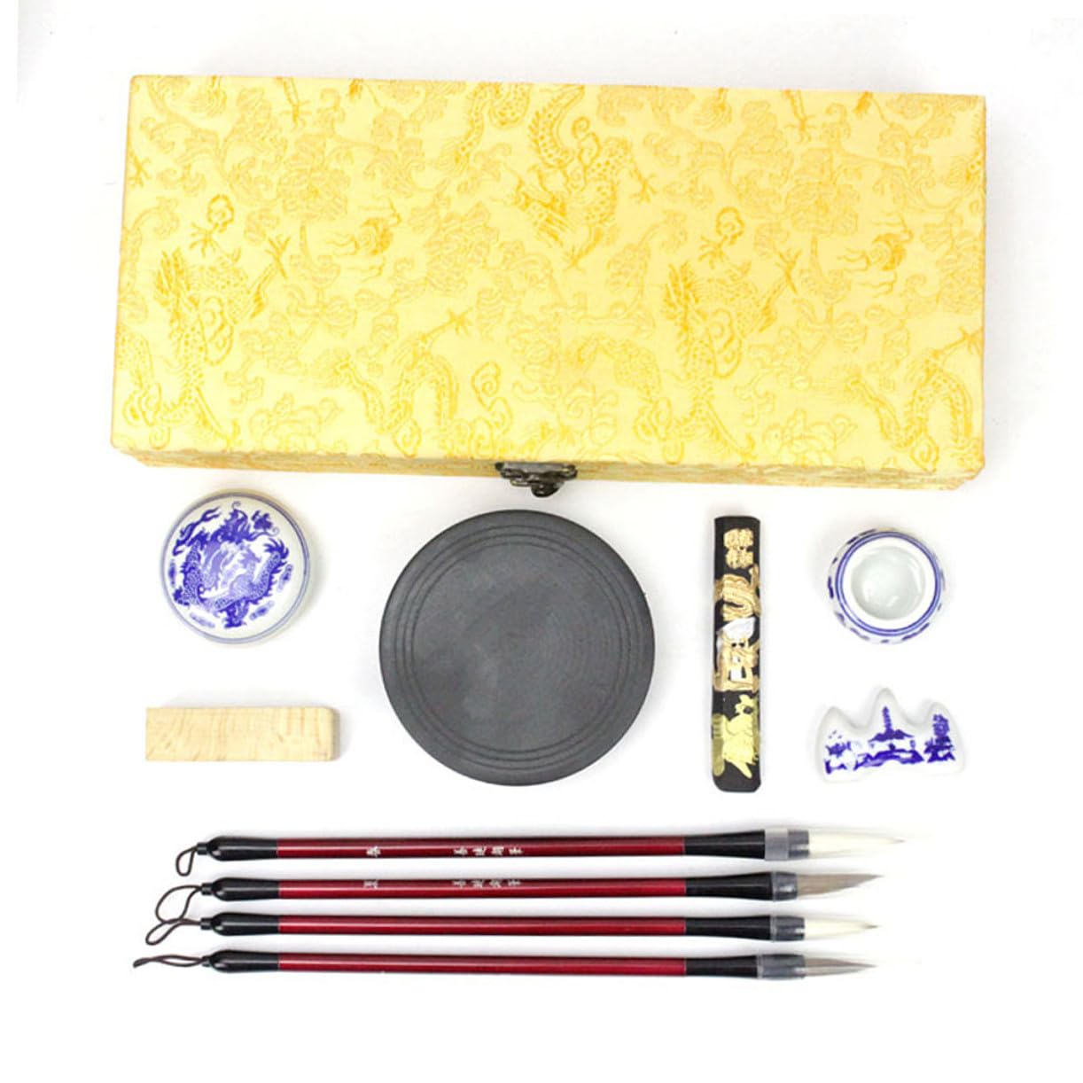 LIFKOME Calligrafia Cinese Tesori con Pennello Scrittura Carta Kit Completo per Principianti e Amanti Calligrafia Materiali Autentici per Studio Artistico