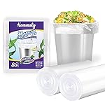 Hommaly 8 Gallon 86 pcs Medium Clear Trash Bags Strong Clear Garbage Bags, Bathroom Trash Can Bin Liners, Plastic Bags for Office, Fit 7gallon,8 gallon Waste Basket Liner7,8Gal(8G86-Clear)