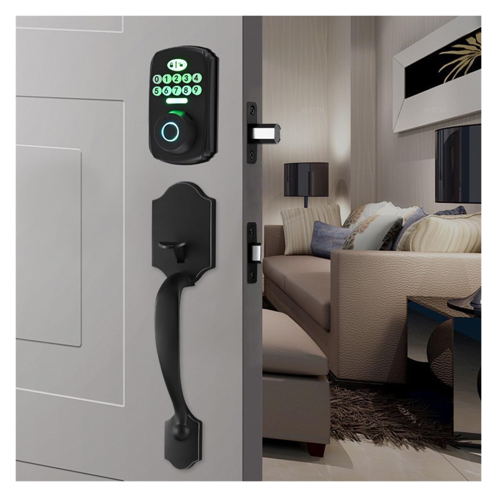 Serrure connectée WiFi en Bronze frotté for Un contrôle d'accès sécurisé à Domicile avec Surveillance Distance, Sécurité améliorée