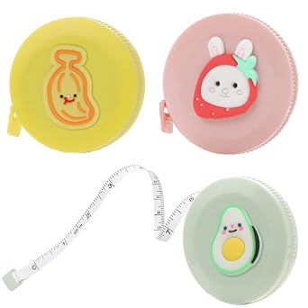 3 Pack Mini Soft Measuring Tape, Mini Retractable Measuring Tape for Body Flexible Tape Measure for Tailor Sewing Craft Cutting Ruler Tools Height Waist Weight Loss Measure Tape 60Inch