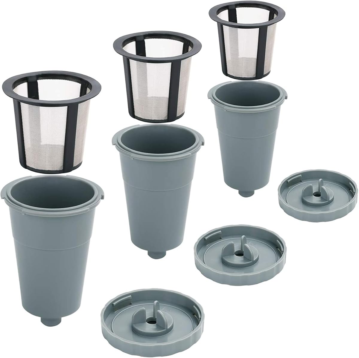 3 Pack Reusable Coffee Pods, Reusable Coffee Filters Fit for 1.0 Brewers, K-Classic, K-Mini, Universal Fit B30 B40 B50 B60 B70 Series