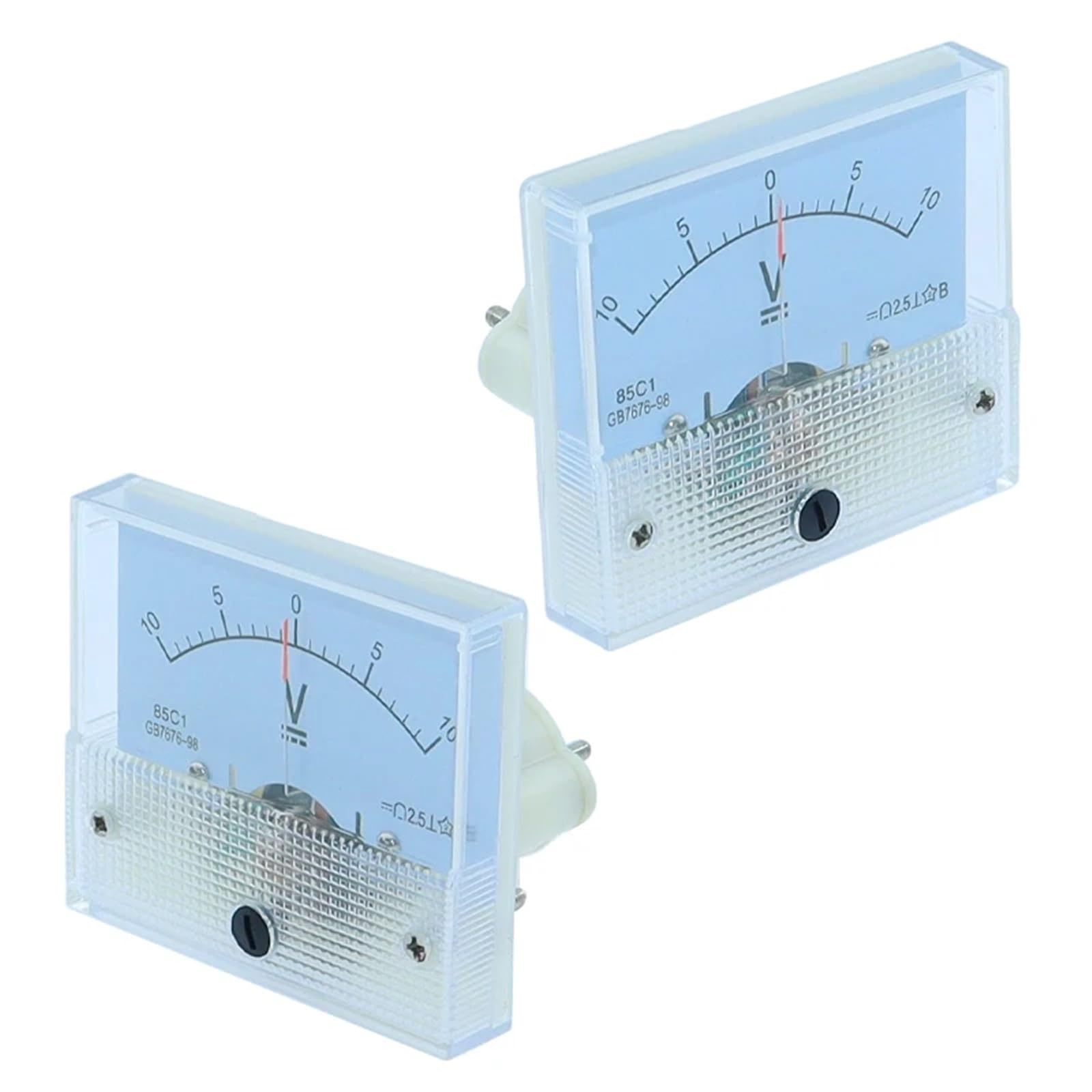Comprobador de Voltaje Voltímetro analógico de Panel, 1 Pieza 85C1-V, Tipo Puntero, bidireccional, Blanco, for múltiples voltajes(600V -0-600V)