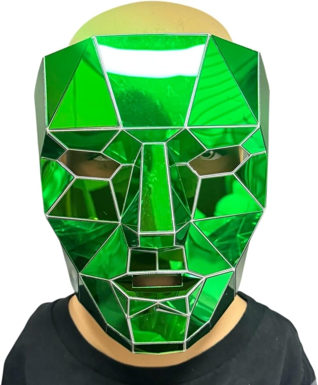 Futuristic Geometric Full Face Mask with sharp polygon sci-fi style Mirror Mask
