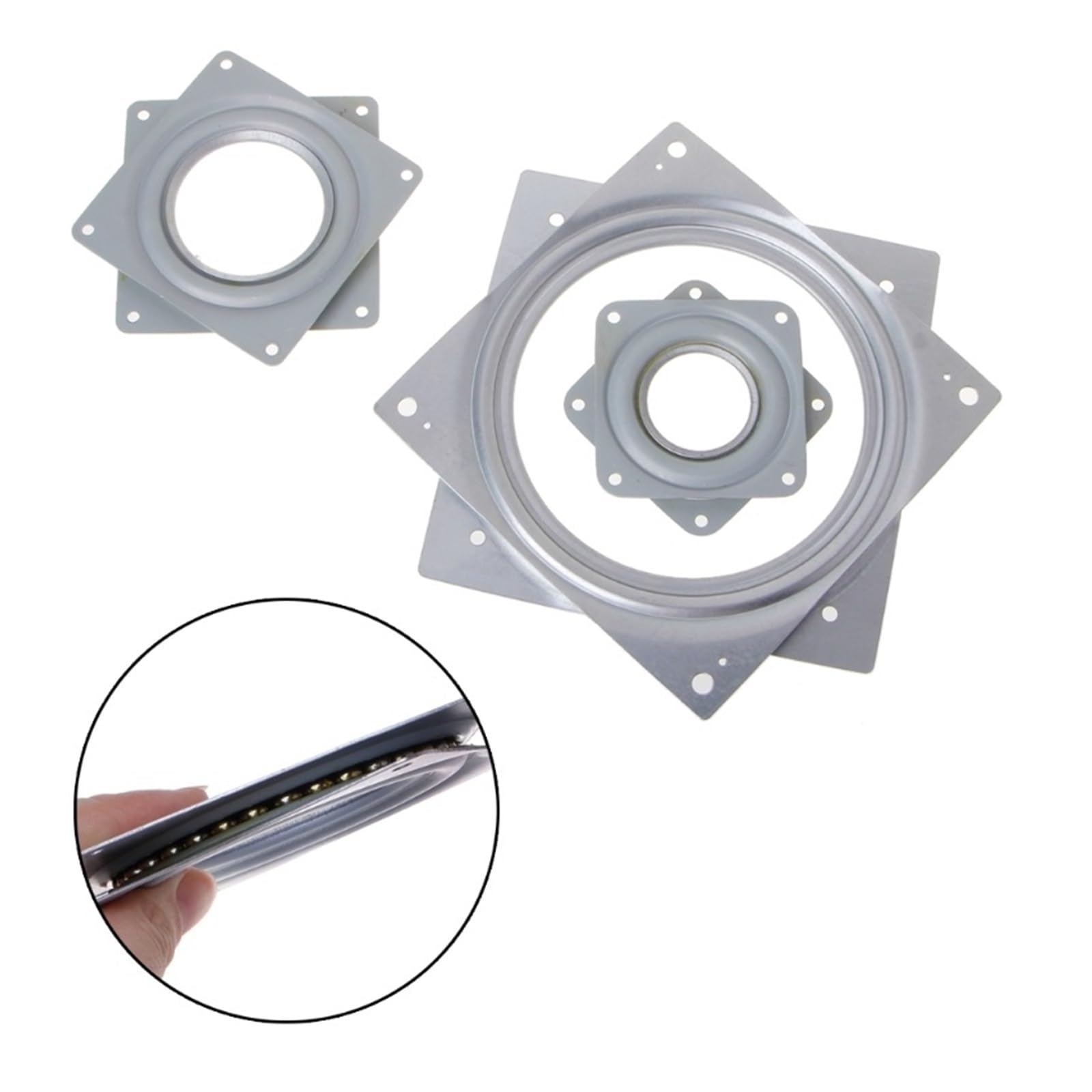 Base girevole con piastra orientabile, Piatto girevole con cuscinetto rotante quadrato a 360 gradi, piastra for cuscinetti da 300 libbre M12(A)