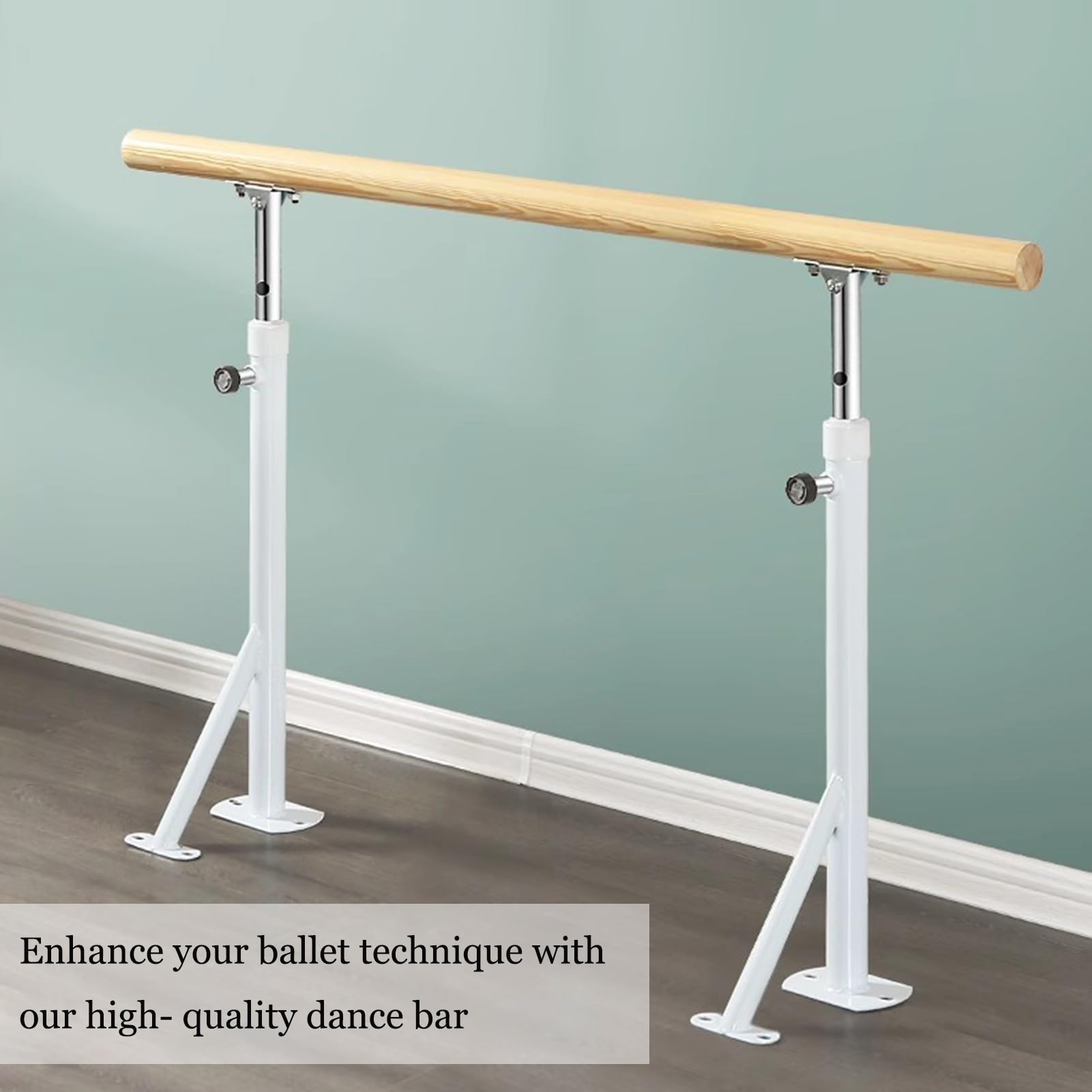 Barra de Ballet para Casa Barra De Ballet Portátil Con Soportes De Metal Ajustables En Altura Para Entrenamiento De Baile, Entrenamiento En Casa, Estiramiento, Yoga Y Ejercicio De Calentamiento