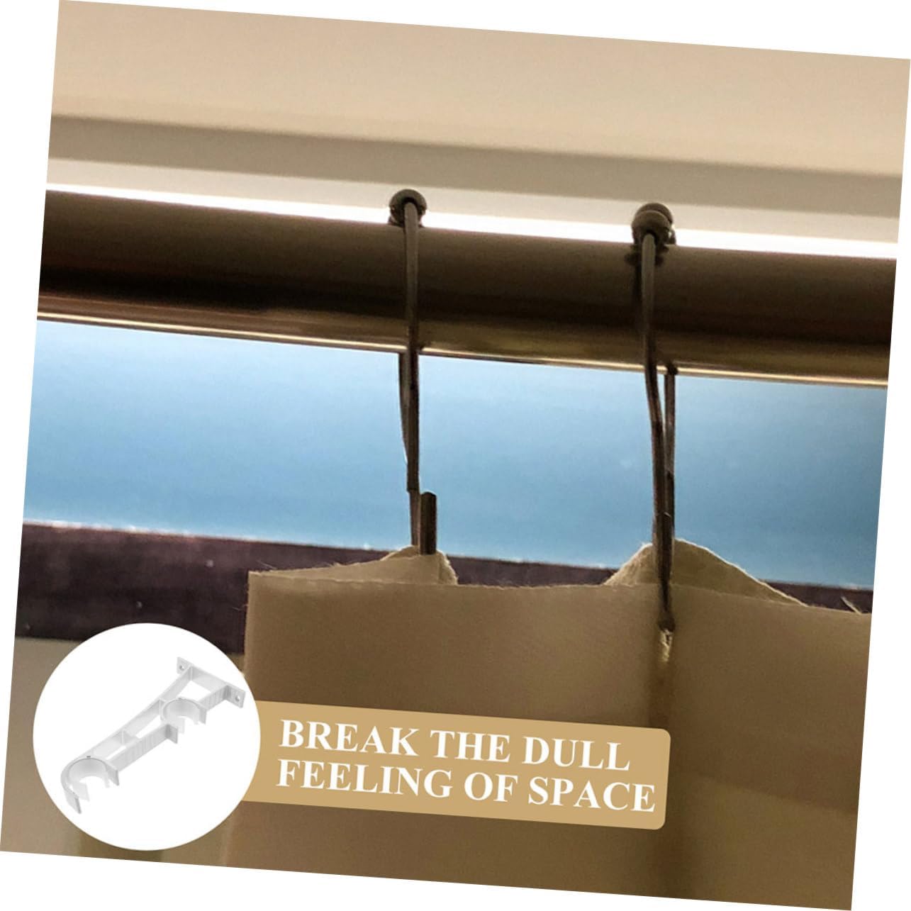 6pcs Heavy Duty Double Curtain Rod Bracket Metal Holders for Wall Mounting Versatile Support for Curtains Bedroom and Living Room Matte Finish