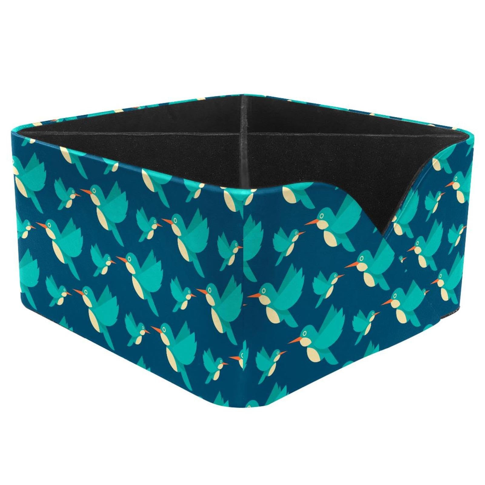 KengjuTesu Hummingbirds Pattern Desktop Organizer Pen Holder, Rectangular Pencil Cup for Office, Study and Makeup Stations