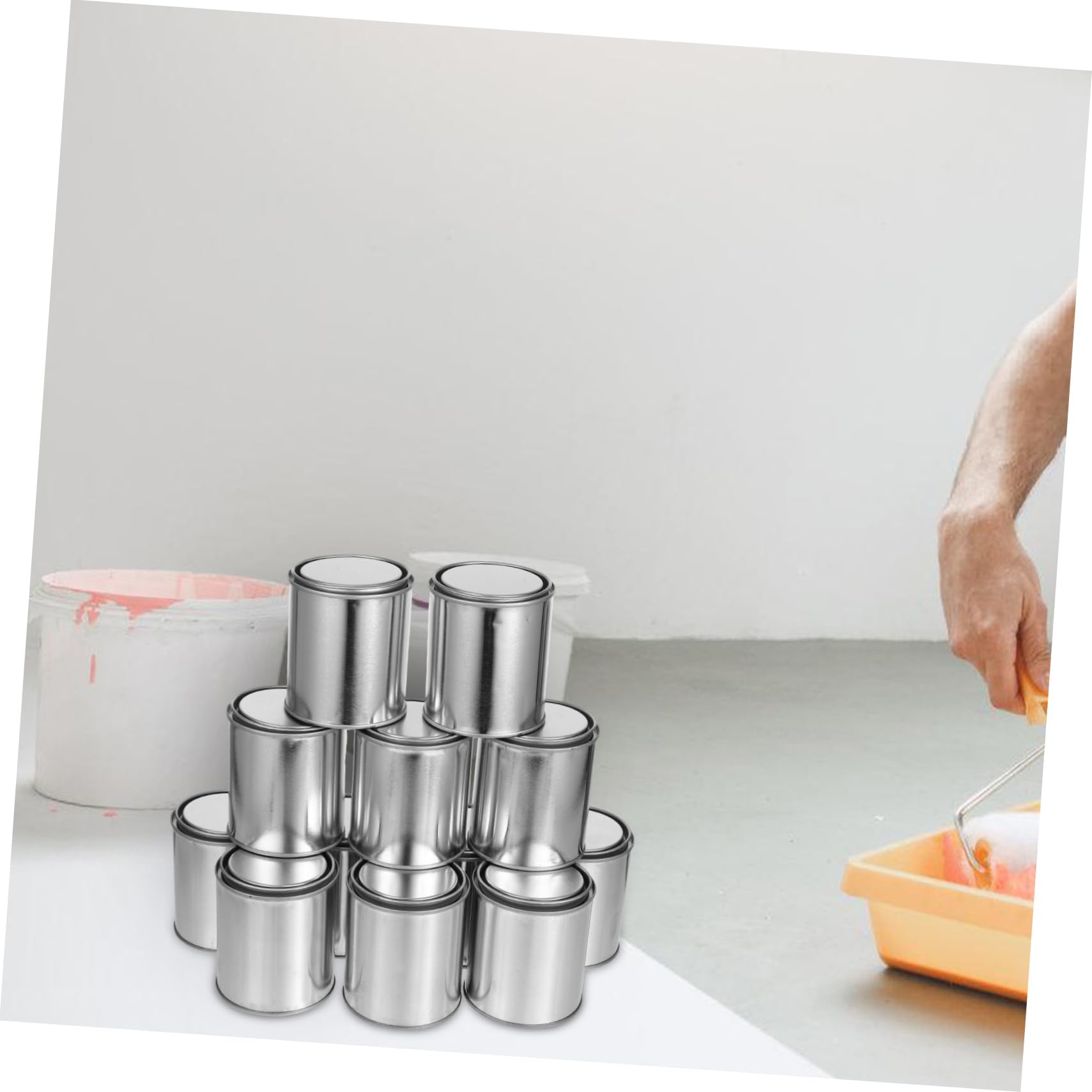 Latas de Pintura Metálicas Vacías con Tapas Contenedores de Almacenamiento para Manualidades y Proyectos de Bricolaje Latas de Pintura Pequeñas y Cubos de Metálicos