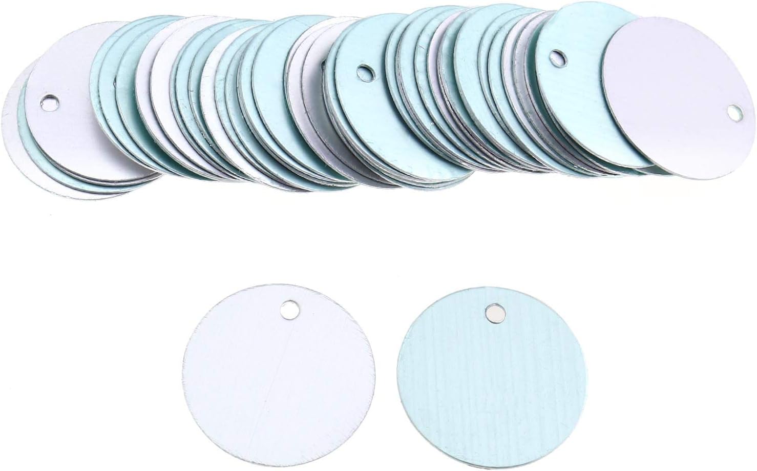 YINETTECH 50PCS Metal Stamping Blanks Round Aluminum Tags 25mm Diameter for DIY Jewellery Making