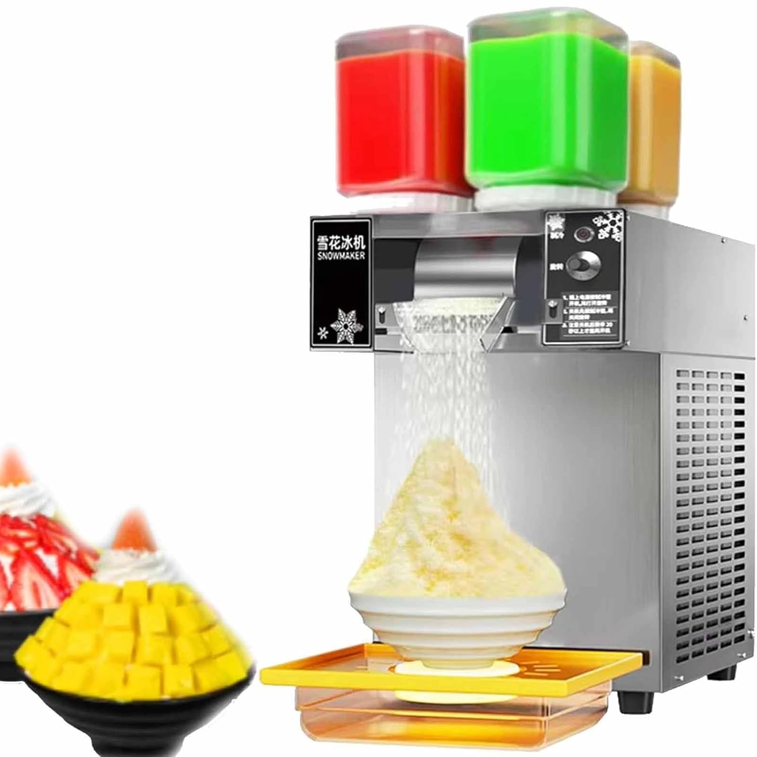 Automatic Snowflake Ice Machine,Shaved Ice Machine,Portable Ice Maker with Rapid Cooling,Stainless Steel,Adjustable Speed,Ice Cream Maker,for Home,Restaurant,Bar,Party 1200W