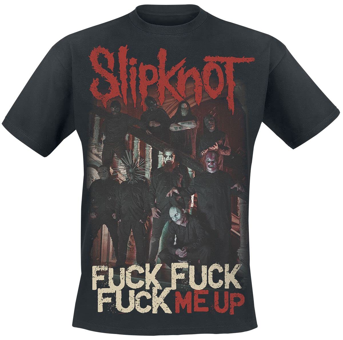 Slipknot Men's Medium,Black Fuck Me Up T-Shirt Black S, 100% Cotton, Regular