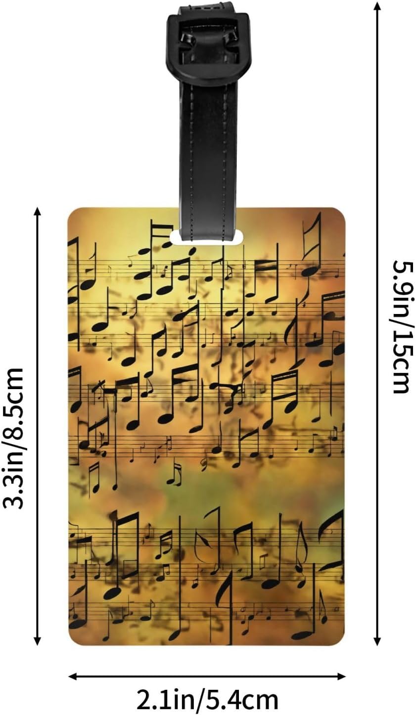 Music Note Print Luggage Tag,Cute and Personalized Travel Tag for Suitcases, Baggage, and More image 4