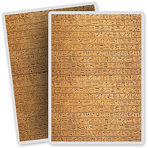 2 pegatinas de vinilo con forma rectangular de 7 x 10 cm, diseño de Jeroglíficos egipcios de piedra para la pared, para ordenador portátil, tableta, equipaje, coche, bicicleta, pegatina #16104