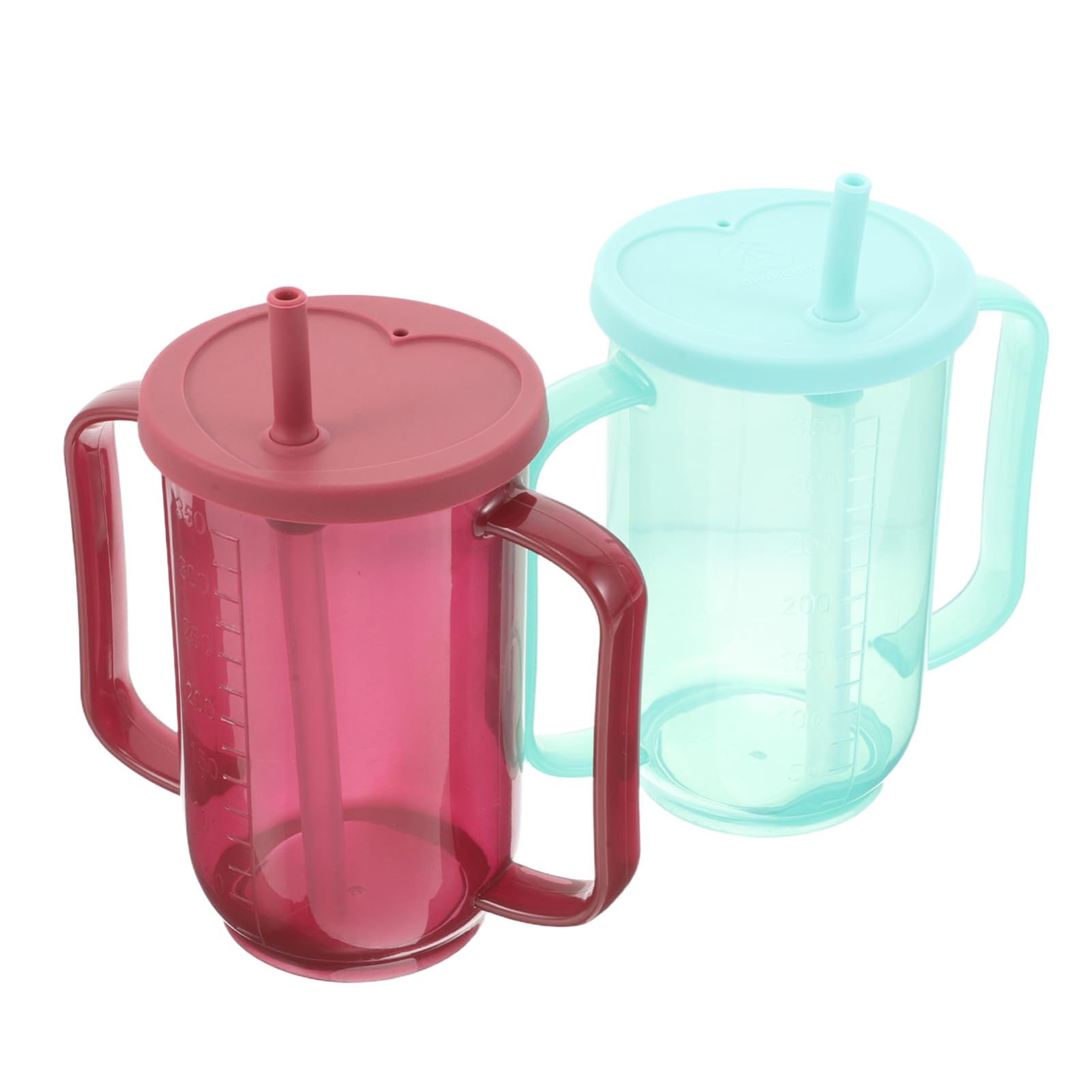 Homoyoyo 2pezzi Tazza per Bere con Cannuccia e Coperchio Anti-rovesciamento Adatta per Disfagia Anziani e Adulti Disabili con Design Ergonomico e Flusso Controllato