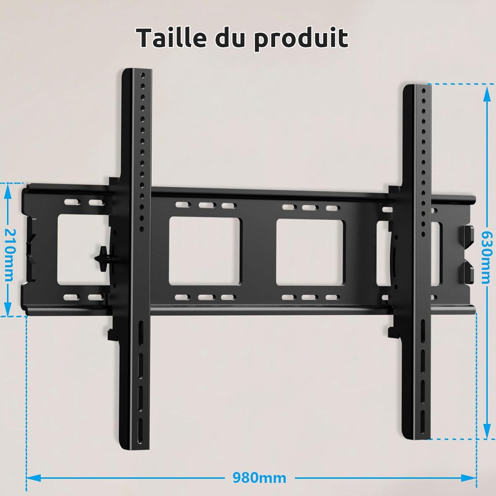 Support Mural TV Universel Grande Taille Lourde pour écrans 50-120",Jusqu'à 120kg,Fixation Murale TV Inclinable Max VESA 900x600 mm,Accroche TV Mural 70 75 80 85 86 90 98 100 110 Pouces