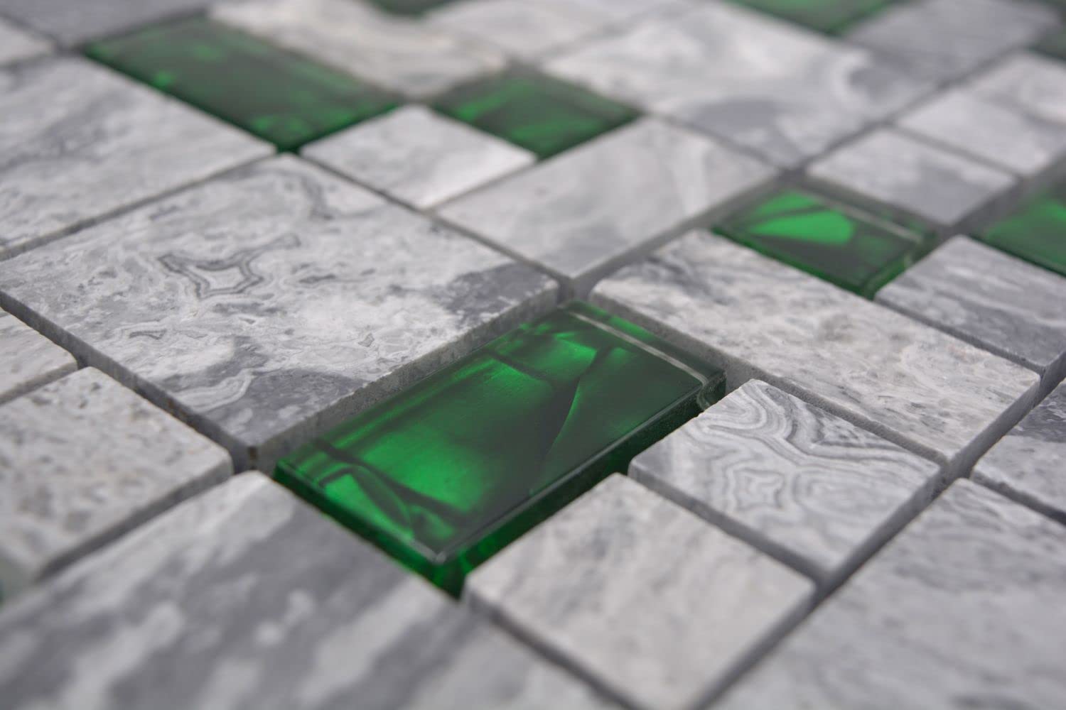 Mosaico in vetro naturale grigio con verde lucido da parete pavimento cucina bagno doccia mosaico mosaico pavimento