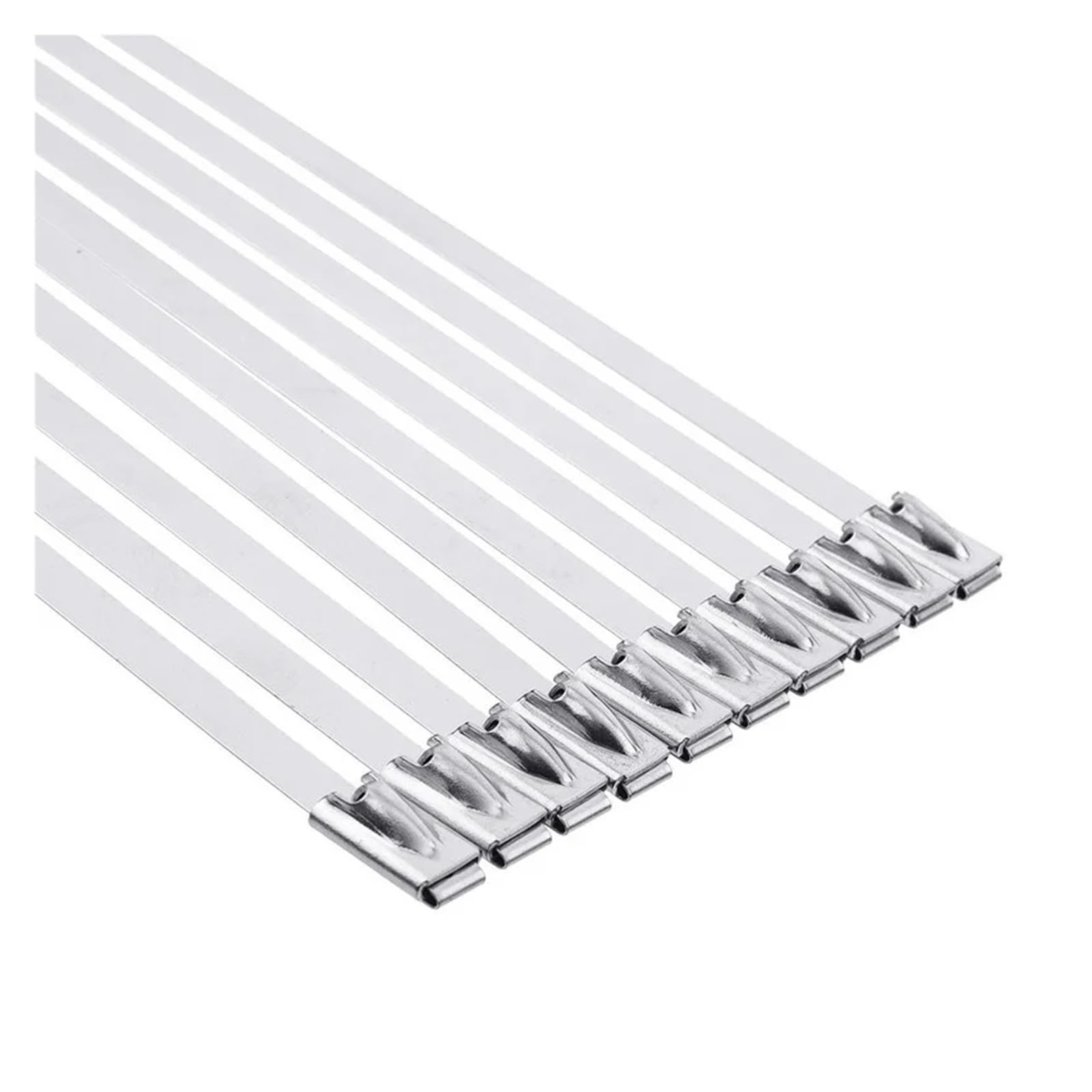 Fascette stringicavo in acciaio inossidabile, fascette stringicavo rivestite, fascette stringicavo in metallo con bloccaggio multiuso(7.9x500mm x100pcs)