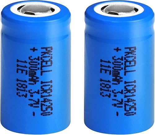 Miniatura 1 de 2 baterías de iones de litio recargables de 37 V 12 AA icr14250 de 300 mAh 0571 x 0984in no AA o AAA