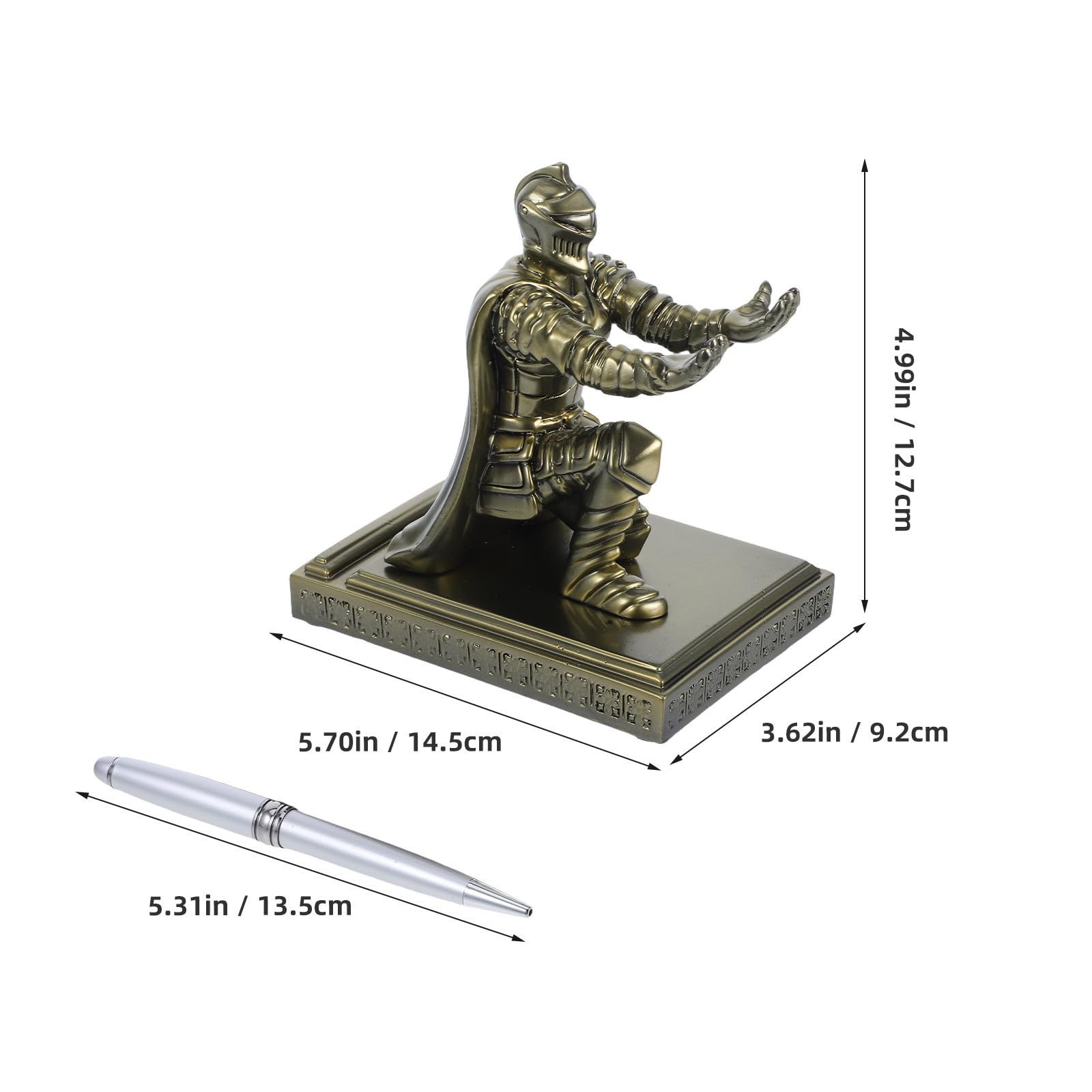 Sosoport Portapenne e Design Medievale Unico Guerriero in Resina Base Stabile Organizer da Scrivania Retrò per Ufficio e Vanity
