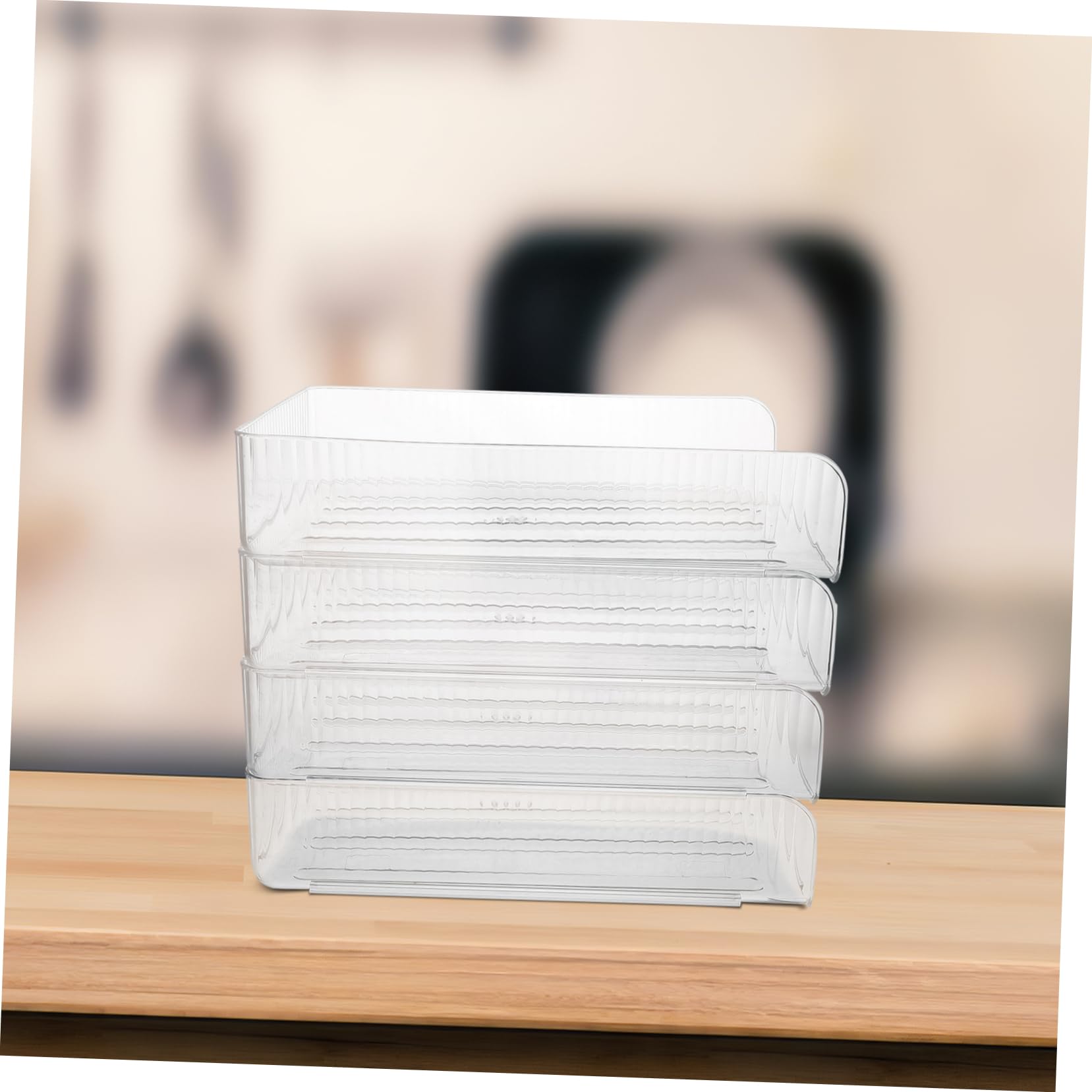 4 Stück Stapelbare Schreibtisch Briefablagen aus Kunststoff