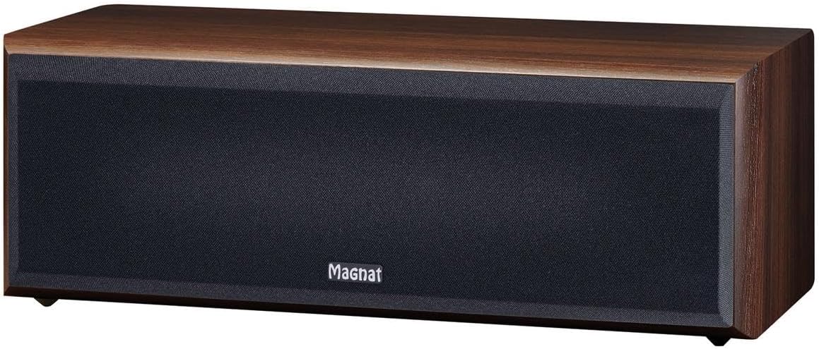 Magnat Monitor Supreme Center 252 speaker with grille attached.