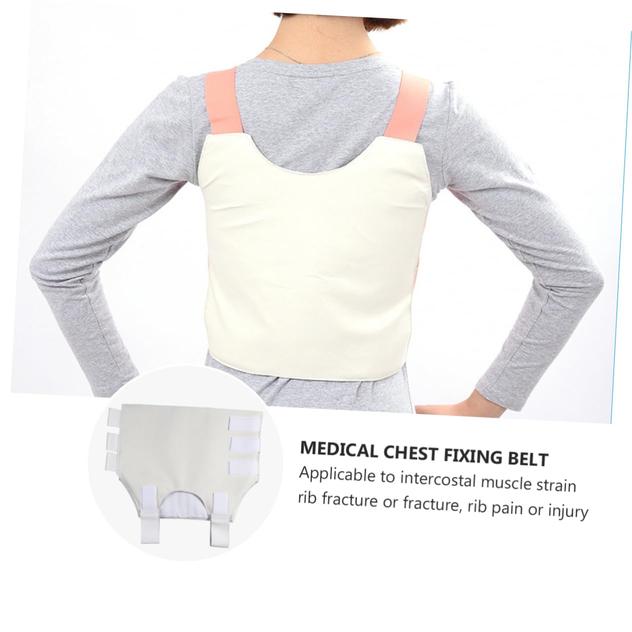 Beavorty Chest Support Brace Rib Belt for Postoperative Breathable Elastic Rib Support with Sectional Composite Compression Wrap for Men and Women