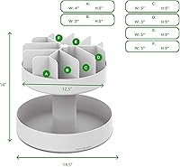 Vista 4 de Mind Reader Organizador y tabla giratoria de 2 niveles para barras de granola y bocadillos, para casa, oficina, sala de descanso, con 11