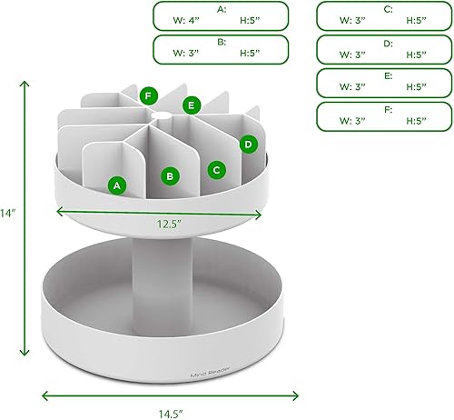 Miniatura 4 de Mind Reader Organizador y tabla giratoria de 2 niveles para barras de granola y bocadillos, para casa, oficina, sala de descanso, con 11