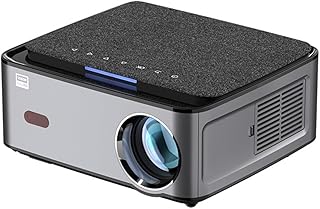 Video Projector, Mini Projector.Xiong Meow P1 Home Theater Projector 1080P Video LED Projector Full HD 6000 Lumens Android 9.0 WiFi Bluetooth Movie Beam Projector (Color : Gray, Size : EU Plug)
