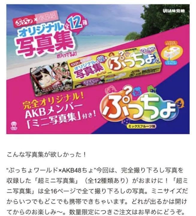 Amazon.co.jp: AKB ミニ写真集 ぷっちょ景品 ※箱袋備考あり : おもちゃ