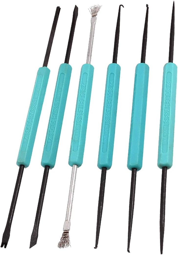 Aexit 6 (Electrical equipment) Pcs Double Sided Soldering Aid Repair Tools Set (57ry133qf347) Green Gray