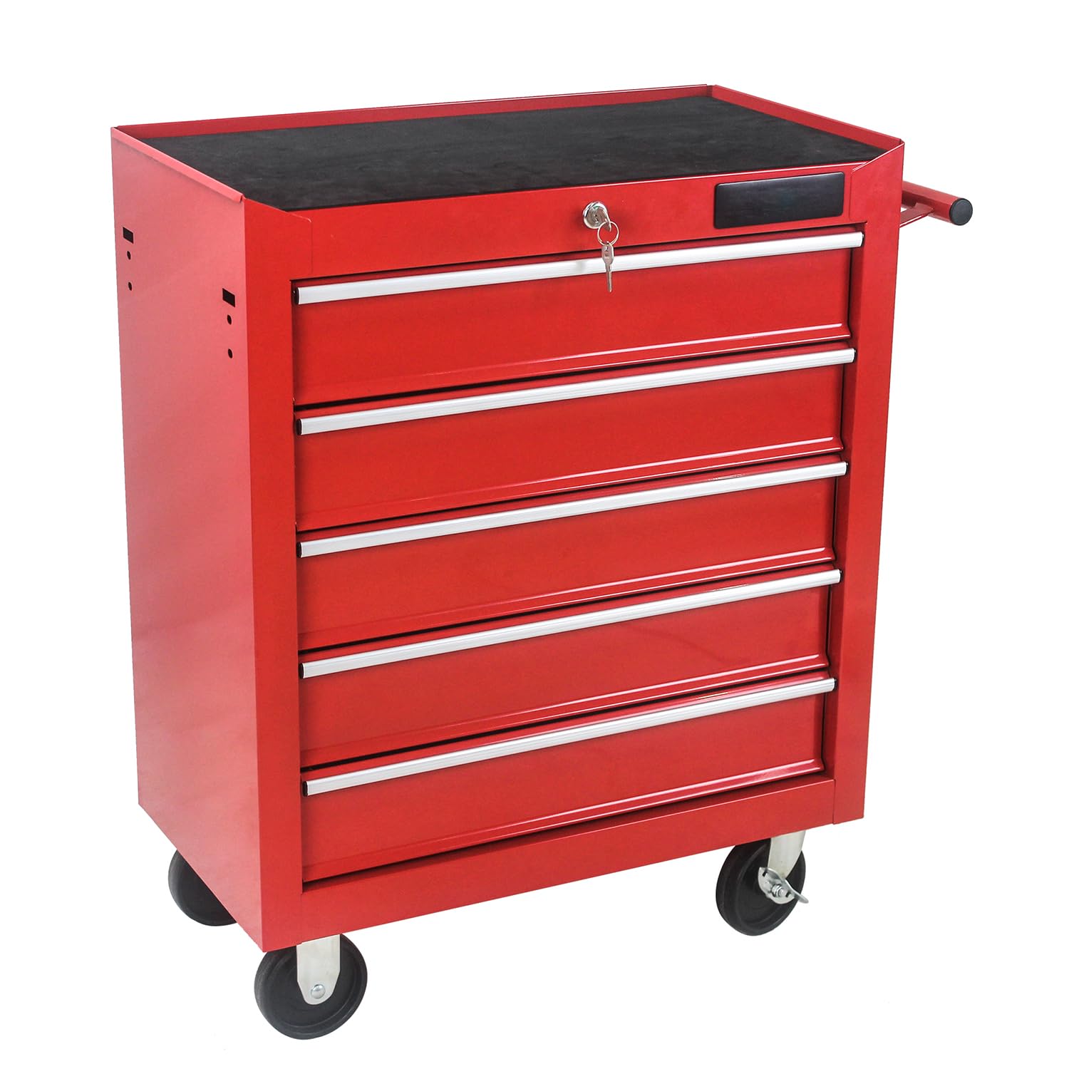 5 Drawer Tool Chest, Tool Storage Cabinet for Garage Storage with 4 Wheels and Locking System, RED