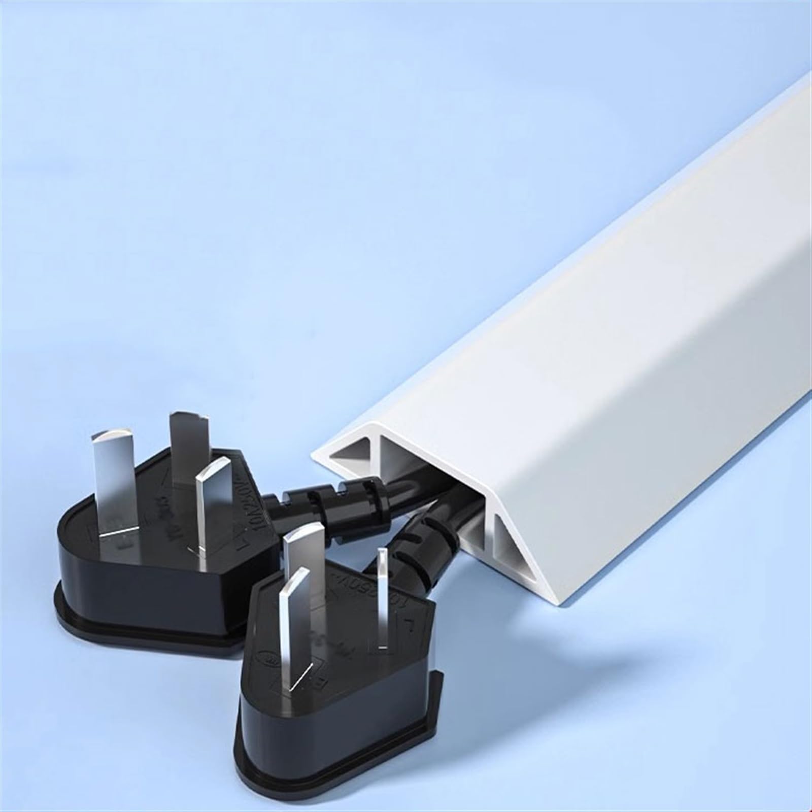 3 metros cubierta de suelo para cable, canaleta pasacables para suelo, Protector de cable de alimentación autoadhesivo Cubierta de cable de piso, Tira de agarre de cable, cubierta de cable(White,D50MM