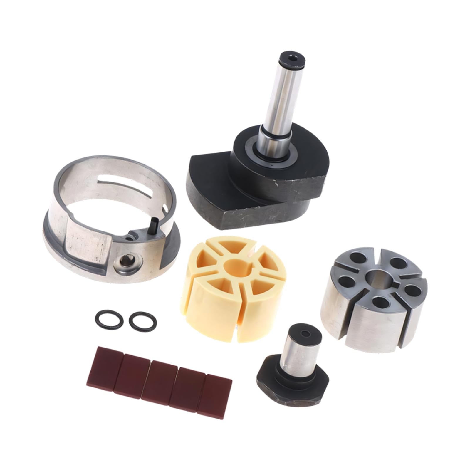 Air Sander Repair Parts Set with Metal and Polymer Replacement Components, Rotor and Vane Service Pieces for Pneumatic Workshop Maintenance Pneumatic Sander Service Parts Air Grinder Replacement Rotor