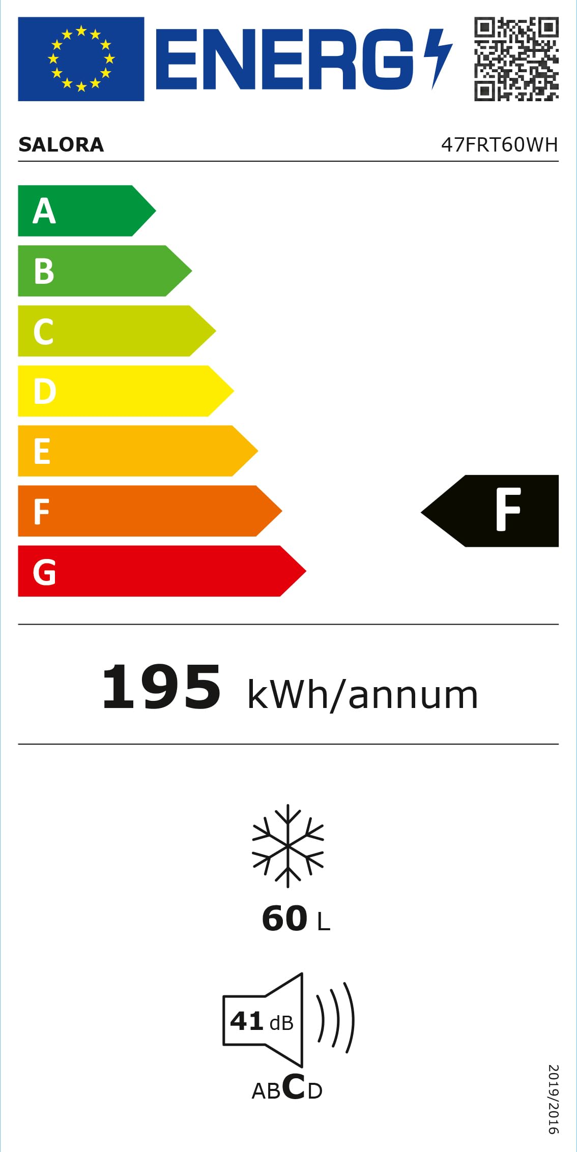 Salora 47FRT60WH diepvriezer Vrijstaand 60 l F Wit