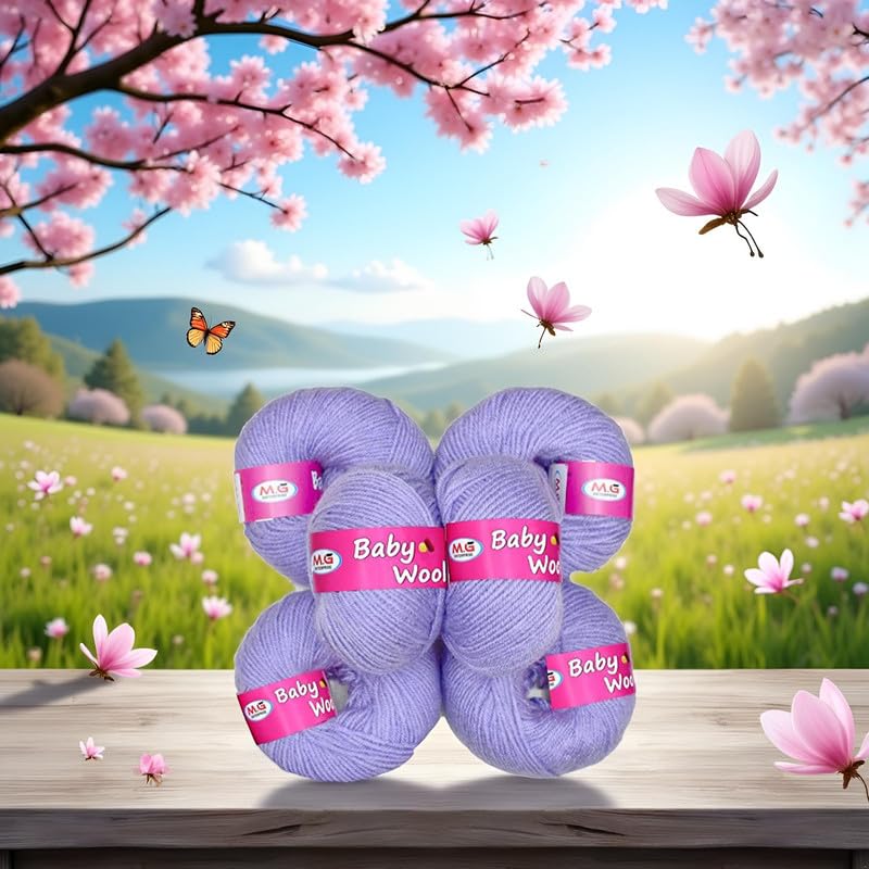 Image of Vard hman 100% Acrylic Wool Iris (6 pc) Baby Wool Wool Ball Hand Knitting Wool /Art Craft Soft Fingering Crochet Hook Yarn, Needle Knitting Yarn Thread Dye S LSD