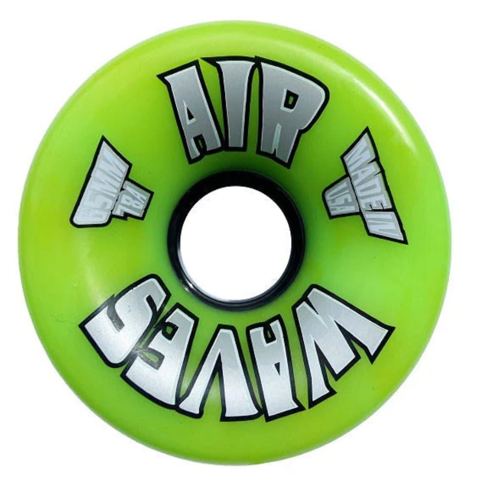 Willies Air Waves Quad Skate Wheel, Clear, 65mm, 78A (4, Lime Green)