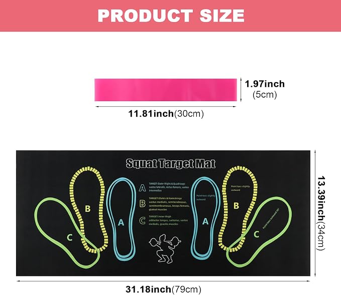 Squat Mat con Posición para Pies, 31.5" × 13.8" Almohadilla Antideslizante para Sentadillas, Alfombra Multiusos para Ejercicios miniatura 2